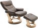 Relaxsessel >Montreal< mit Hocker Leder, TV Sessel Belastbarkeit bis 130 Kg, Braun