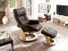 Relaxsessel >Montreal< mit Hocker Leder, TV Sessel Belastbarkeit bis 130 Kg, Braun