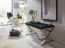 Sitzbank Schwarz Polsterbank 90 cm Bettbank Chesterfield Flurbank Samt