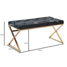 Sitzbank Schwarz Polsterbank 90 cm Bettbank Chesterfield Flurbank Samt