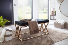Sitzbank Schwarz Polsterbank 90 cm Bettbank Chesterfield Flurbank Samt