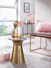 Beistelltisch Echter Marmor Sofatisch Ø 35cm Tisch Wohnzimmertisch Rund