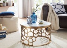 Couchtisch Echter Marmor Sofatisch Ø 60 cm Tisch Wohnzimmertisch Rund