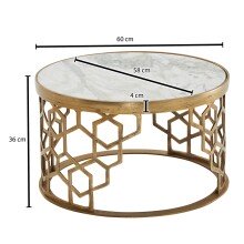 Couchtisch Echter Marmor Sofatisch Ø 60 cm Tisch Wohnzimmertisch Rund