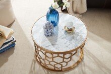 Couchtisch Echter Marmor Sofatisch Ø 60 cm Tisch Wohnzimmertisch Rund