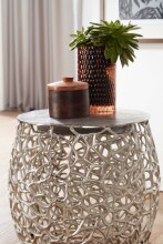 Beistelltisch Wohnzimmertisch 2er Set Metall Satztisch Rund Silber