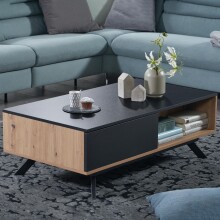 Couchtisch 110x60x38 cm MDF Eiche Wohnzimmertisch...