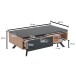 Couchtisch 110x60x38 cm MDF Eiche Wohnzimmertisch Sofatisch Rechteckig
