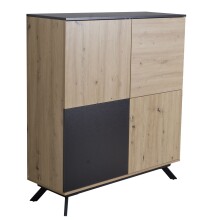 Highboard 110x125x40 cm MDF Sideboard Eiche Dekor Kommode Anrichte