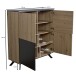 Highboard 110x125x40 cm MDF Sideboard Eiche Dekor Kommode Anrichte