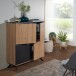 Highboard 110x125x40 cm MDF Sideboard Eiche Dekor Kommode Anrichte