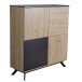Highboard 110x125x40 cm MDF Sideboard Eiche Dekor Kommode Anrichte