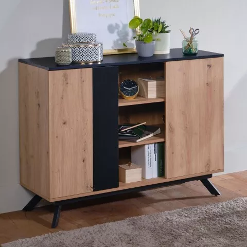Sideboard 110x87x40 cm MDF Eiche Dekor Kommode Anrichte Standschrank