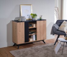 Sideboard 110x87x40 cm MDF Eiche Dekor Kommode Anrichte Standschrank
