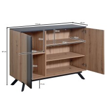 Sideboard 110x87x40 cm MDF Eiche Dekor Kommode Anrichte Standschrank