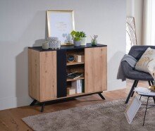 Sideboard 110x87x40 cm MDF Eiche Dekor Kommode Anrichte Standschrank