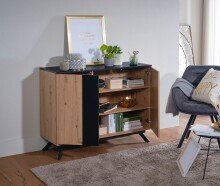 Sideboard 110x87x40 cm MDF Eiche Dekor Kommode Anrichte Standschrank
