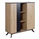 Highboard 110x125x40 cm MDF Sideboard Eiche Dekor Kommode Anrichte