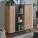 Highboard 110x125x40 cm MDF Sideboard Eiche Dekor Kommode Anrichte
