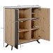 Highboard 110x125x40 cm MDF Sideboard Eiche Dekor Kommode Anrichte