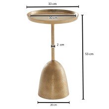 Beistelltisch Metall Sofatisch Ø 33 cm Tisch Wohnzimmertisch Rund Gold