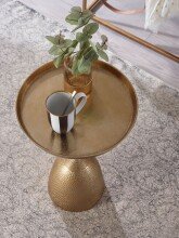 Beistelltisch Metall Sofatisch Ø 33 cm Tisch Wohnzimmertisch Rund Gold