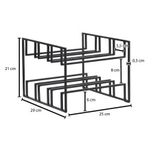 Weinflaschenhalter 29x21x25cm Metall Schwarz Weinregal Tisch Weinhalter