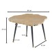 Couchtisch Baumscheibe Metall Sofatisch 64x64x37 Tisch Wohnzimmertisch