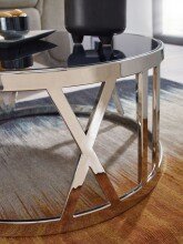 Couchtisch Glas Sofatisch Ø 60 cm Tisch Wohnzimmertisch Rund Silber