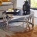 Couchtisch Glas Sofatisch Ø 60 cm Tisch Wohnzimmertisch Rund Silber