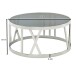 Couchtisch Glas Sofatisch Ø 60 cm Tisch Wohnzimmertisch Rund Silber