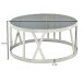 Couchtisch Glas Sofatisch Ø 60 cm Tisch Wohnzimmertisch Rund Silber
