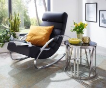 Beistelltisch Glas Metall Sofatisch Ø 45 cm Wohnzimmertisch Rund Silber