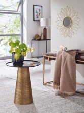 Beistelltisch Metall Sofatisch Ø 40 cm Tisch Wohnzimmertisch Rund Gold