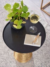 Beistelltisch Metall Sofatisch Ø 40 cm Tisch Wohnzimmertisch Rund Gold