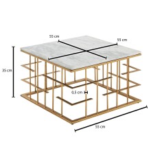 Couchtisch Echter Marmor Sofatisch 55x55 cm Tisch Wohnzimmertisch Eckig