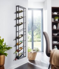 Weinregal Wand Schwarz 36x150x8 cm Flaschenregal Metall Regal Groß
