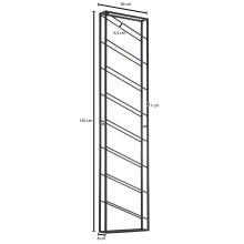 Weinregal Wand Schwarz 36x150x8 cm Flaschenregal Metall Regal Groß