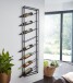 Weinregal Wand Schwarz 36x150x8 cm Flaschenregal Metall Regal Groß