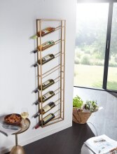 Weinregal Wand Gold 36x150x8 cm Flaschenregal Metall Regal Wein Groß