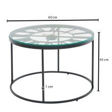 Couchtisch Glas Sofatisch Ø 60 cm Tisch Wohnzimmertisch Rund Schwarz