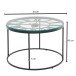 Couchtisch Glas Sofatisch Ø 60 cm Tisch Wohnzimmertisch Rund Schwarz