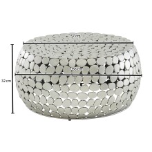 Couchtisch Metall Silber Sofatisch Ø 66 cm Tisch Wohnzimmertisch Rund