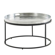 Couchtisch Metall Hammerschlag Sofatisch Ø 62 cm...