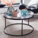 Couchtisch Metall Hammerschlag Sofatisch Ø 62 cm Wohnzimmertisch Silber