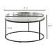 Couchtisch Metall Hammerschlag Sofatisch Ø 62 cm Wohnzimmertisch Silber