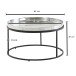 Couchtisch Metall Hammerschlag Sofatisch Ø 62 cm Wohnzimmertisch Silber