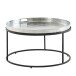 Couchtisch Metall Hammerschlag Sofatisch Ø 62 cm Wohnzimmertisch Silber