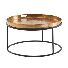 Couchtisch Metall Hammerschlag Sofatisch Ø 62 cm...