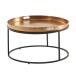 Couchtisch Metall Hammerschlag Sofatisch Ø 62 cm Wohnzimmertisch Gold